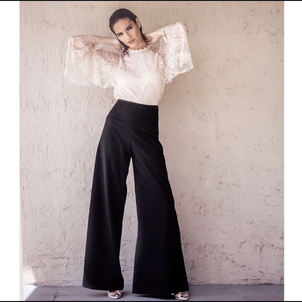 High Waisted Wide Leg Trousers
